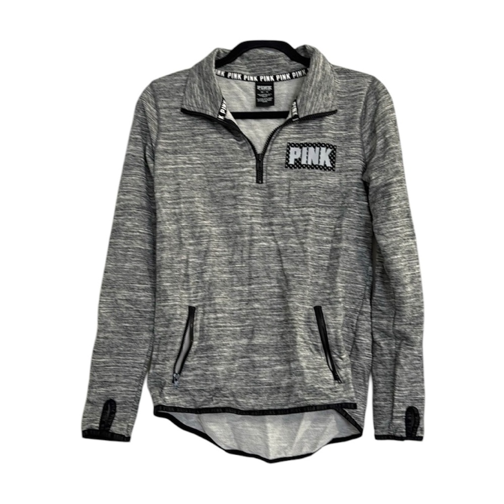 PINK Victoria’s Secret half zip pullover with thumb holes. (XSMALL)